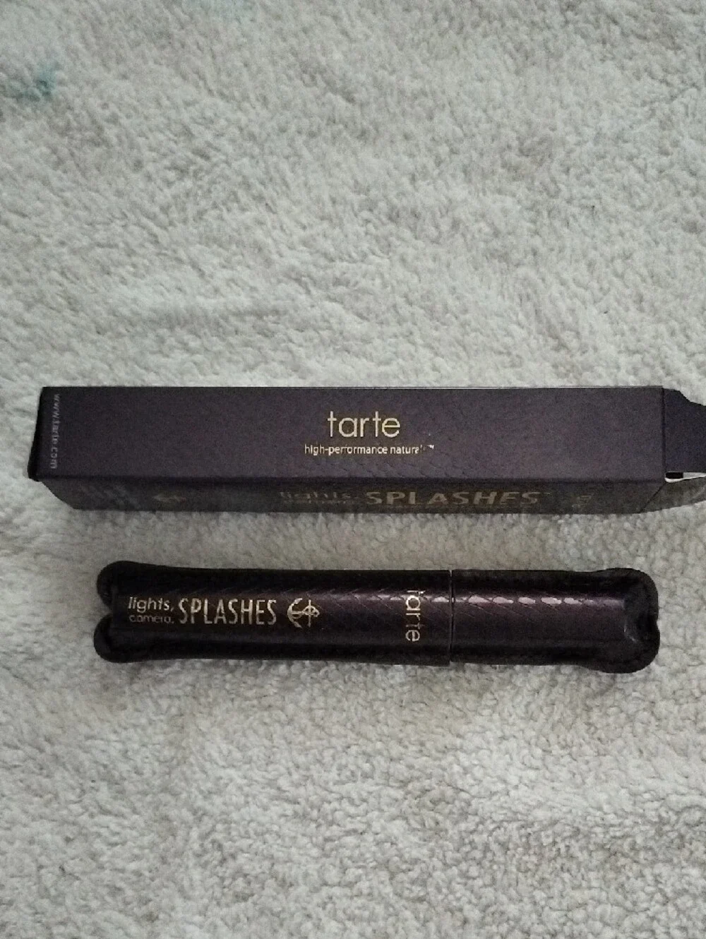 tarte lights, CAMERA, SPLASHES Waterproof Mascara - Purple with Gold lettering